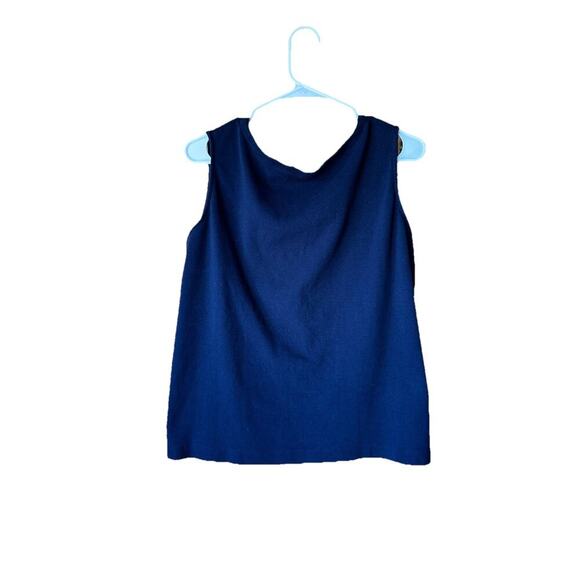 J Jill Pima 100% Pima Cotton Navy Blue Rounded V-Neck Tank Top 2XL Womens - Picture 2 of 3